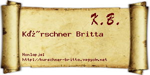 Kürschner Britta névjegykártya